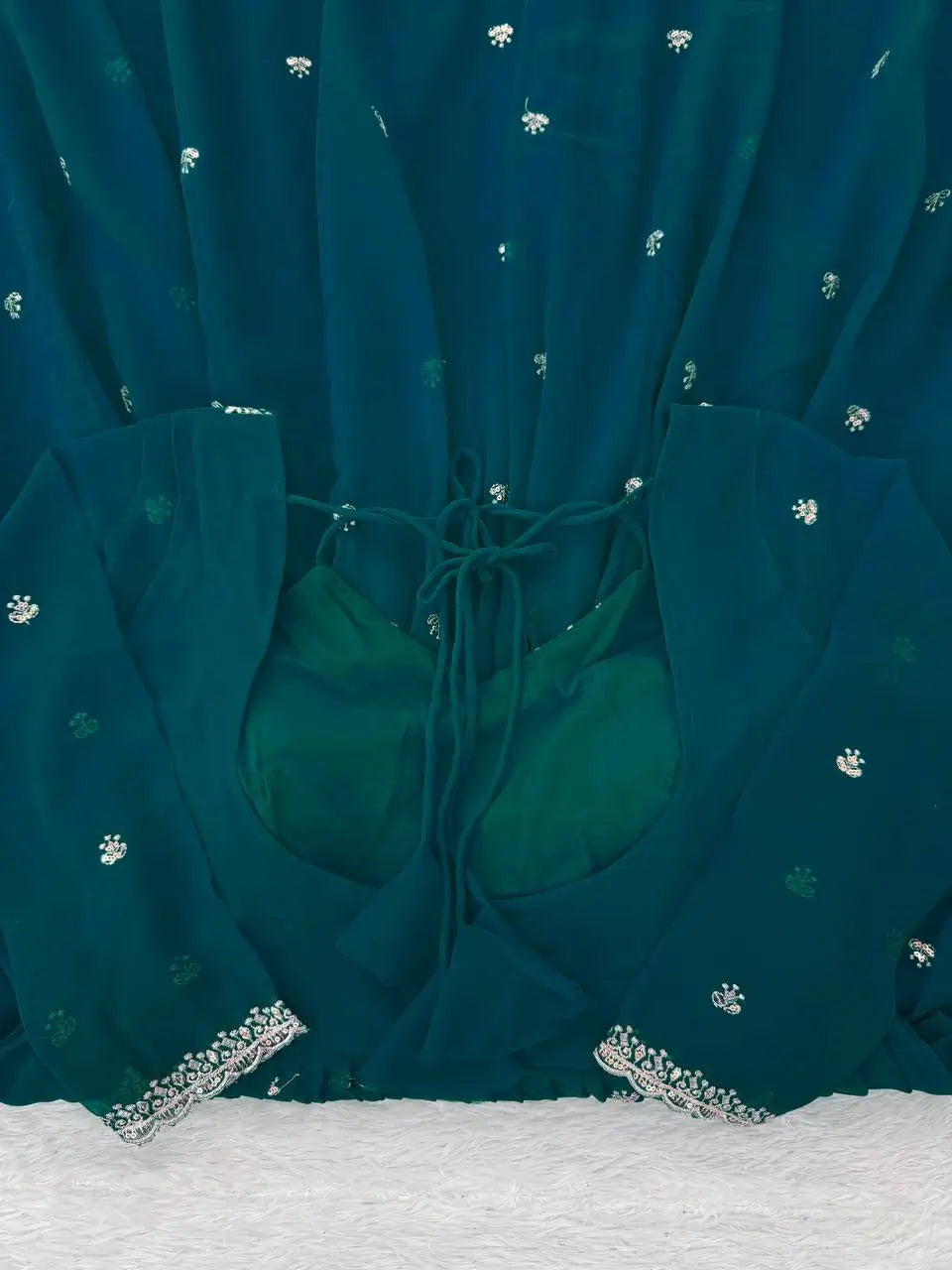 Embroidered Faux Georgette Anarkali Set