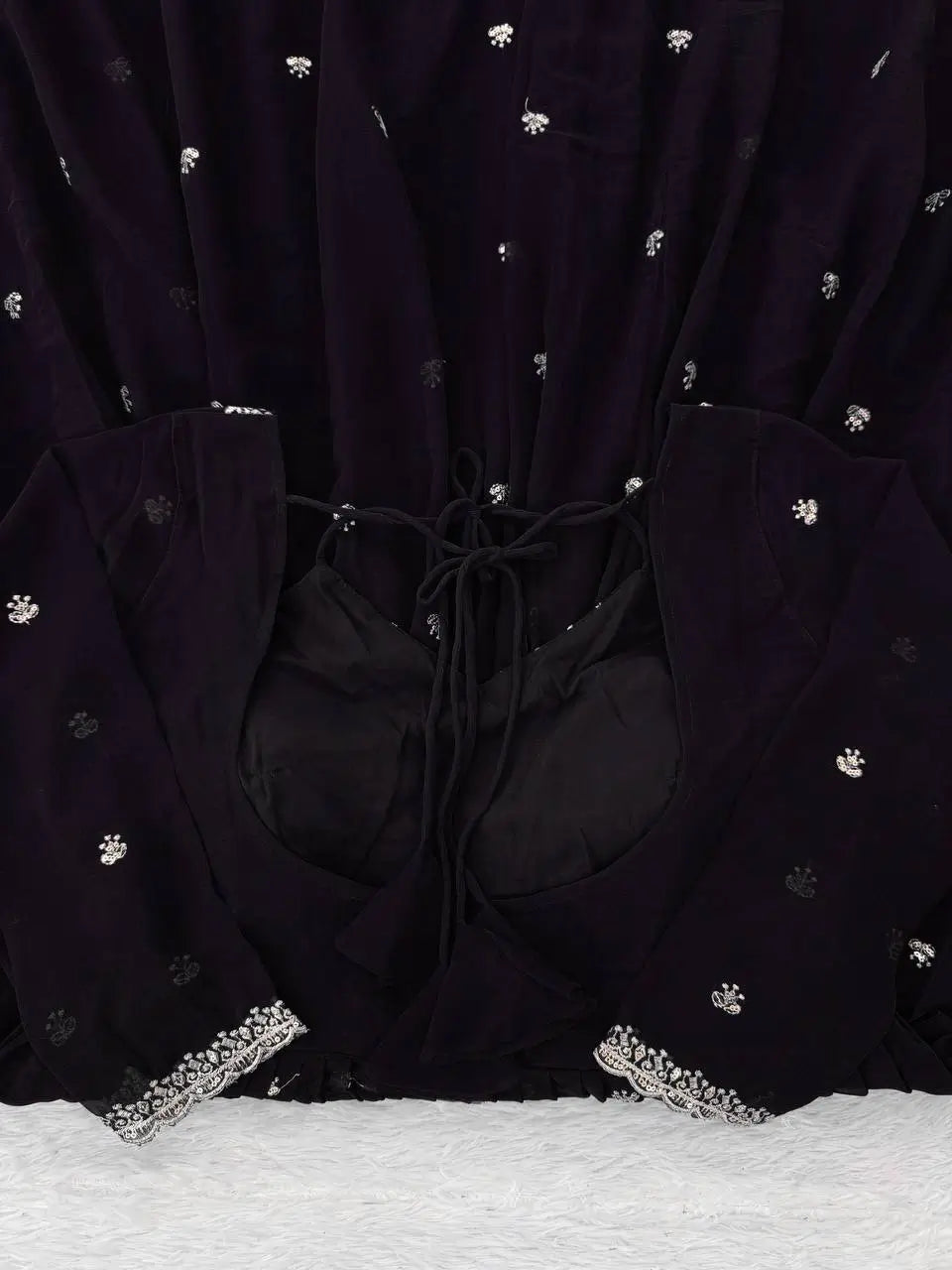 Embroidered Faux Georgette Anarkali Set