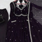 Embroidered Faux Georgette Anarkali Set