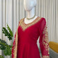 Embroidered Faux Georgette Anarkali Set with Dupatta