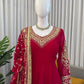 Embroidered Faux Georgette Anarkali Set with Dupatta