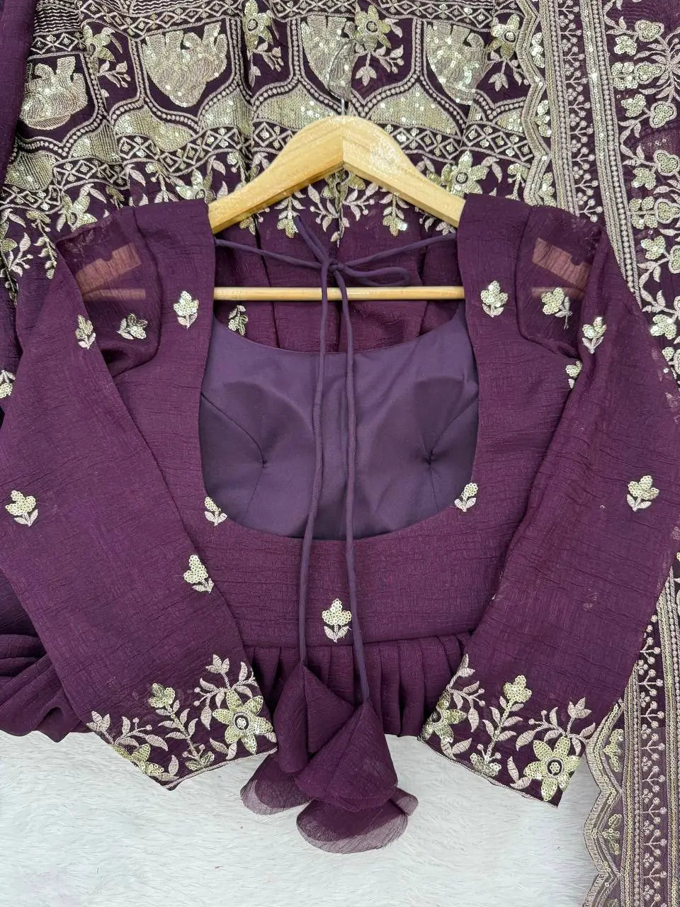 Embroidered Faux Georgette Anarkali Set with Dupatta