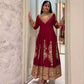Embroidered Faux Georgette Anarkali Set with Dupatta