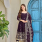 Embroidered Faux Georgette Anarkali Set with Dupatta