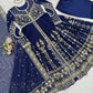 Embroidered Faux Georgette Anarkali Suit Set