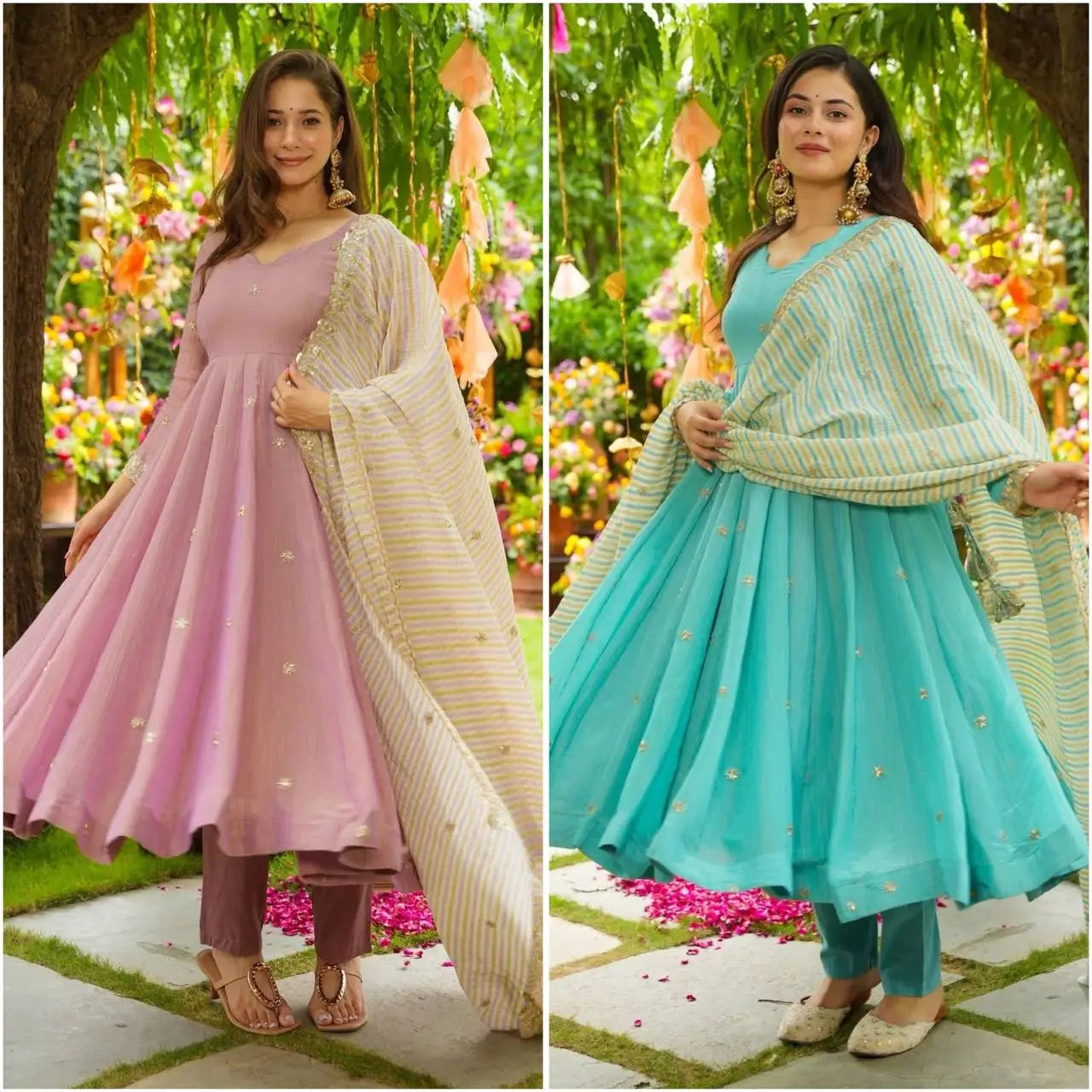 Embroidered Faux Georgette Anarkali Suit with Dupatta