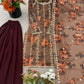 Embroidered Faux Georgette Digital Print Suit Set with Dupatta