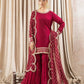 Embroidered Faux Georgette Gharara Suit Set with Dupatta