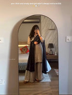 Embroidered Faux Georgette Gharara Suit Set with Dupatta