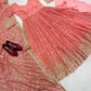 Embroidered Faux Georgette Gown Set with Dupatta