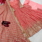 Embroidered Faux Georgette Gown Set with Dupatta