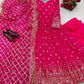 Embroidered Faux Georgette Gown Set with Dupatta