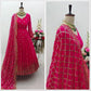 Embroidered Faux Georgette Gown Set with Dupatta