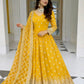 Embroidered Faux Georgette Gown Set with Dupatta