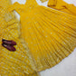 Embroidered Faux Georgette Gown Set with Dupatta