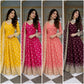 Embroidered Faux Georgette Gown Set with Dupatta