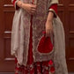 Embroidered Faux Georgette Gown Set with Organza Dupatta for Wedding and Festive Wear