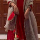 Embroidered Faux Georgette Gown Set with Organza Dupatta for Wedding and Festive Wear