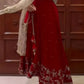 Embroidered Faux Georgette Gown Set with Organza Dupatta for Wedding and Festive Wear