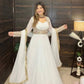 Embroidered Faux Georgette Gown Set with Pant, Dupatta and Jacket