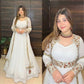 Embroidered Faux Georgette Gown Set with Pant, Dupatta and Jacket