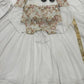Embroidered Faux Georgette Gown Set with Pant, Dupatta and Jacket