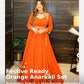 Embroidered Faux Georgette Gown Set with Pant, Dupatta and Jacket