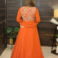 Embroidered Faux Georgette Gown Set with Pant, Dupatta and Jacket