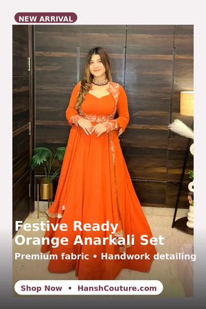 Embroidered Faux Georgette Gown Set with Pant, Dupatta and Jacket