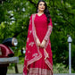 Embroidered Faux Georgette Gown with Dupatta