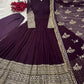 Embroidered Faux Georgette Gown with Dupatta