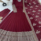 Embroidered Faux Georgette Gown with Dupatta