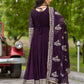 Embroidered Faux Georgette Gown with Dupatta