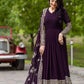 Embroidered Faux Georgette Gown with Dupatta