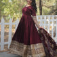 Embroidered Faux Georgette Gown with Dupatta