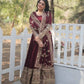 Embroidered Faux Georgette Gown with Dupatta