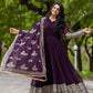 Embroidered Faux Georgette Gown with Dupatta