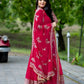 Embroidered Faux Georgette Gown with Dupatta