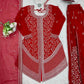 Embroidered Faux Georgette Kurta Palazzo Set With Dupatta