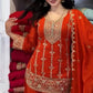 Embroidered Faux Georgette Kurta Palazzo Set With Dupatta