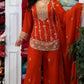 Embroidered Faux Georgette Kurta Palazzo Set With Dupatta