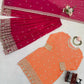 Embroidered Faux Georgette Kurta Palazzo Set with Dupatta for Festive and Party Wear