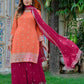 Embroidered Faux Georgette Kurta Palazzo Set with Dupatta for Festive and Party Wear