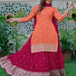 Embroidered Faux Georgette Kurta Palazzo Set with Dupatta for Festive and Party Wear