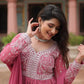 Embroidered Faux Georgette Kurti Palazzo Set