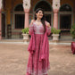 Embroidered Faux Georgette Kurti Palazzo Set