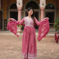 Embroidered Faux Georgette Kurti Palazzo Set