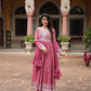 Embroidered Faux Georgette Kurti Palazzo Set