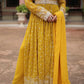 Embroidered Faux Georgette Kurti Palazzo Set