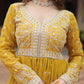 Embroidered Faux Georgette Kurti Palazzo Set